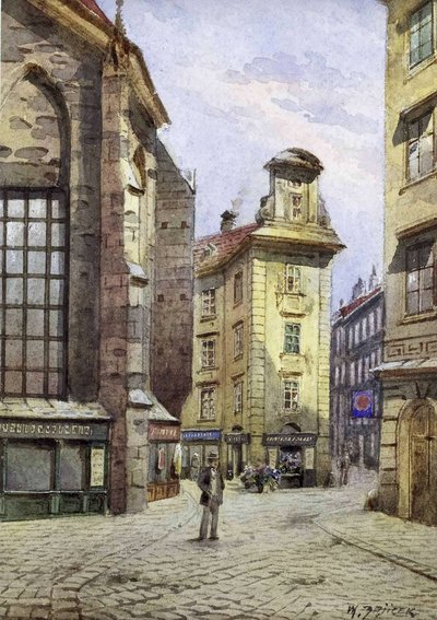 Vista sulla Kurrentgasse a Vienna da Carl Wenzel Zajicek